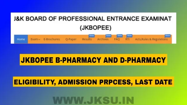 JKBOPEE B-Pharmacy and D-Pharmacy