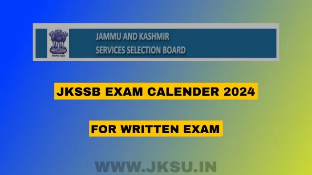 Jkssb Exam Calendar 2024