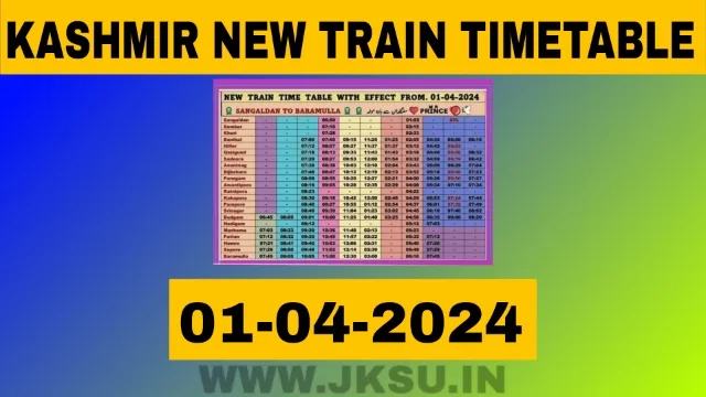 Kashmir New Train Timetable 2024