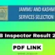 JKSSB Inspector Result 2024